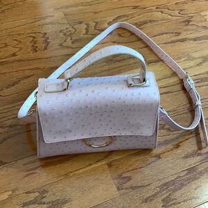 Crossi faux ostrich crossbody with detachable strap for Handbag